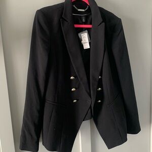 NWT White Black Market Black gold button